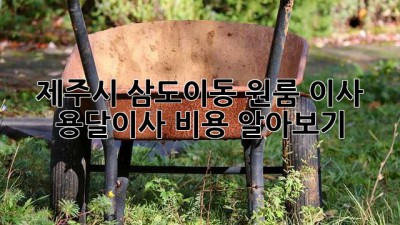 제주시 삼도이동 원룸 이사, 용달이사 비용 알아보기