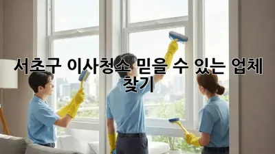 서초구 이사청소, 믿을 수 있는 업체 찾기!